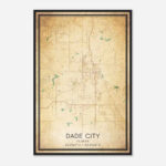 Vintage Dade City Florida Map Poster, Modern Home Decor Wall Art Print    Custom Maps & Posters With Map Of Florida Dade City