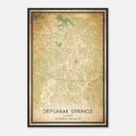 Vintage Defuniak Springs Florida Map Poster, Defuniak Springs Fl City Road  Wall Art Print   Custom Maps & Posters With Regard To Map Of Defuniak Springs Florida