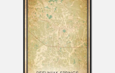 Vintage Defuniak Springs Florida Map Poster, Defuniak Springs Fl City Road  Wall Art Print - Custom Maps &amp; Posters with regard to Map of Defuniak Springs Florida