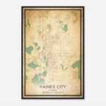 Vintage Haines City Florida Map Poster, Modern Home Decor Wall Art Print    Custom Maps & Posters Regarding Map Of Haines City Florida