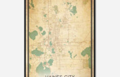 Vintage Haines City Florida Map Poster, Modern Home Decor Wall Art Print -  Custom Maps &amp; Posters regarding Map of Haines City Florida