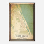 Vintage Hobe Sound Florida Map Poster, Modern Home Decor Wall Art Print    Custom Maps & Posters Inside Map Of Hobe Sound Florida