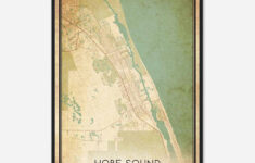 Vintage Hobe Sound Florida Map Poster, Modern Home Decor Wall Art Print -  Custom Maps &amp; Posters inside Map of Hobe Sound Florida