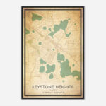 Vintage Keystone Heights Florida Map Poster, Modern Home Decor Wall Art  Print   Custom Maps & Posters For Map Of Keystone Heights Florida