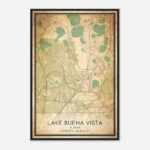 Vintage Lake Buena Vista Florida Map Poster, Lake Buena Vista Fl City Road  Wall Art Print   Custom Maps & Posters With Regard To Map Of Buena Vista Florida