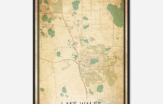 Vintage Lake Wales Florida Map Poster, Modern Home Decor Wall Art Print -  Custom Maps &amp; Posters with regard to Map of Lake Wales Florida
