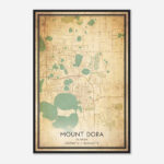Vintage Mount Dora Florida Map Poster, Modern Home Decor Wall Art Print    Custom Maps & Posters For Map Of Florida Mount Dora
