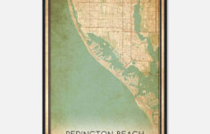Vintage Redington Beach Florida Map Poster, Redington Beach Fl City Road  Wall Art Print - Custom Maps &amp; Posters within Map of Redington Beach Florida
