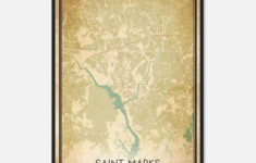 Vintage Saint Marks Florida Map Poster, Saint Marks Fl City Road Wall Art  Print - Custom Maps &amp; Posters pertaining to Map of St Marks Florida