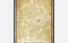 Vintage San Antonio Florida Map Poster, San Antonio Fl City Road Wall Art  Print - Custom Maps &amp; Posters with regard to Map Of San Antonio Florida