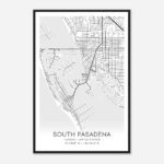 Vintage South Pasadena Florida Map Poster, Modern Home Decor Wall Within Map Of South Pasadena Florida