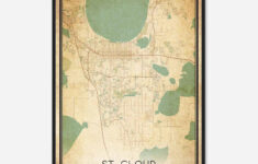 Vintage St. Cloud Florida Map Poster, Modern Home Decor Wall Art Print –  Custom Maps & Posters for Map Of St Cloud Florida