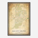 Vintage Sun City Center Florida Map Poster, Modern Home Decor Wall Art  Print   Custom Maps & Posters Regarding Map Of Sun City Florida