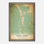 Vintage Tierra Verde Florida Map Poster, Tierra Verde Fl City Road Wall Art  Print   Custom Maps & Posters Pertaining To Map Of Tierra Verde Florida