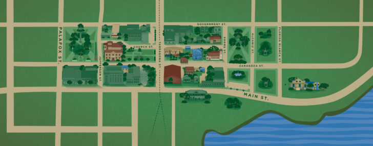 Map of Downtown Pensacola Florida