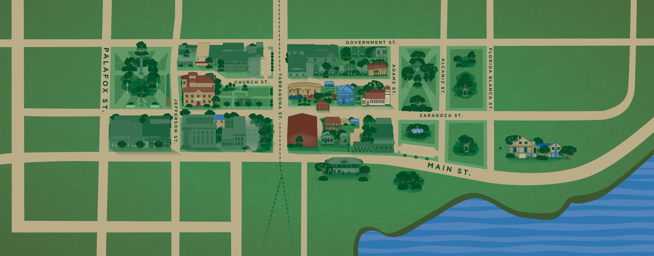 Virtual Tour | Historic Pensacola in Map of Downtown Pensacola Florida