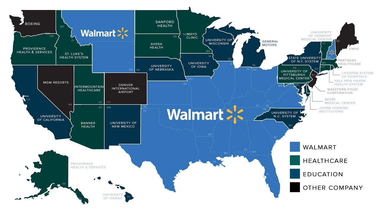 Walmart Nation: Mapping America&amp;#039;S Biggest Employers in Map of Walmarts in Florida