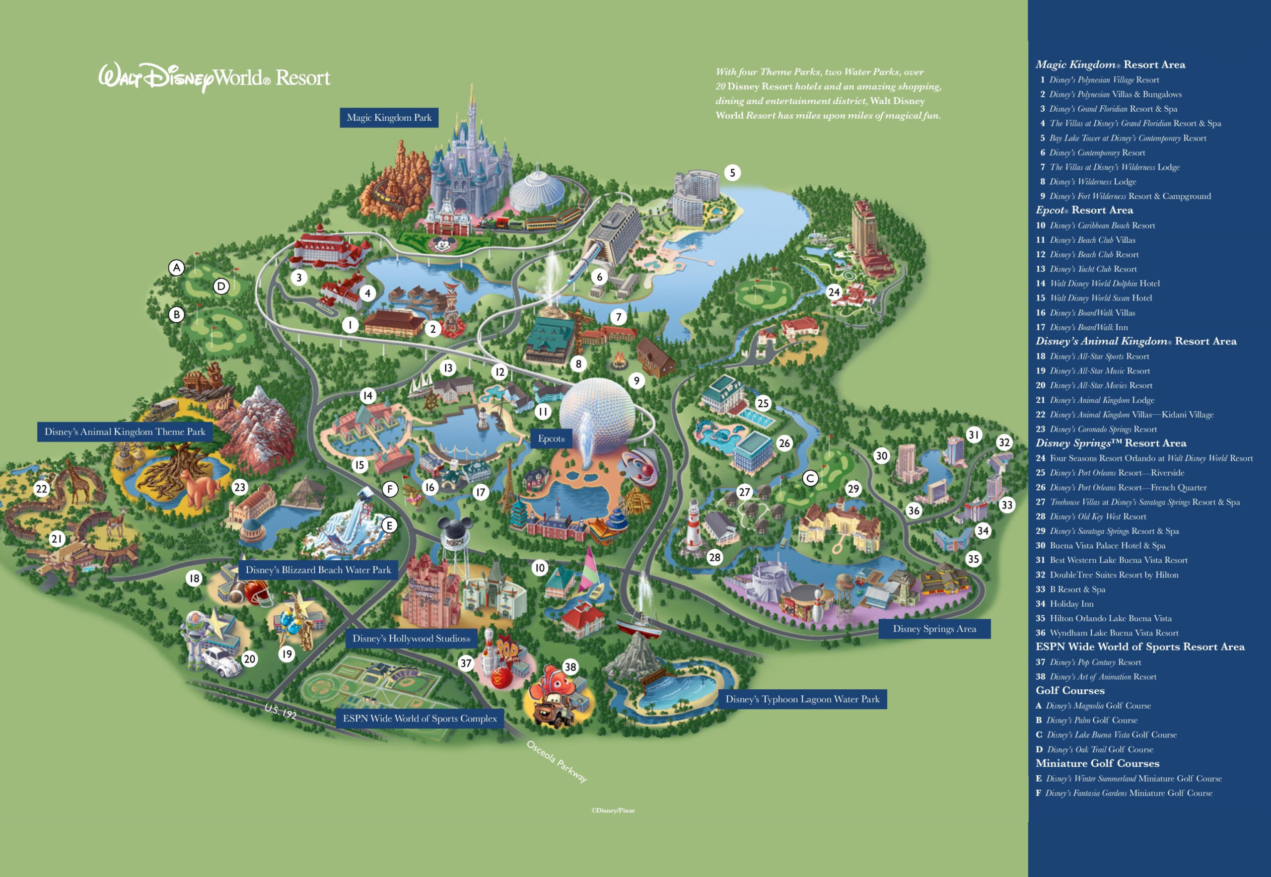 Walt Disney World Map - Orlando - Ontheworldmap intended for Map Of Florida With Disney World