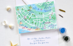 Watercolor Seaside Map Save The Date with Map of Watercolor and Seaside Florida