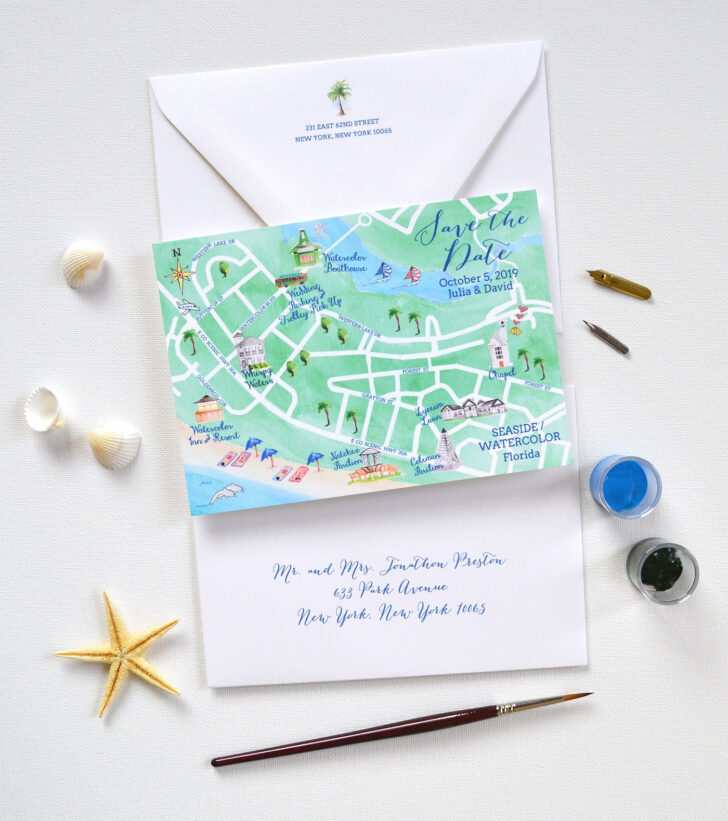 Map of Watercolor and Seaside Florida