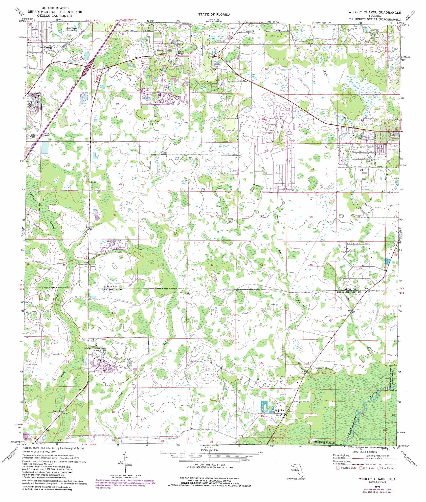 Wesley Chapel Topographic Map 1:24,000 Scale, Florida throughout Map Of Wesley Chapel Florida