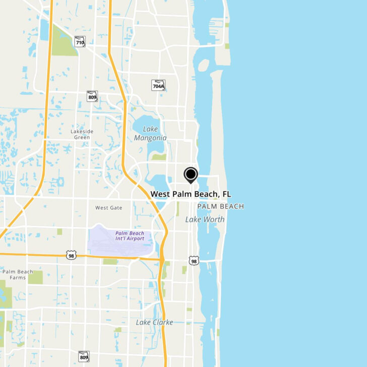 Map of West Palm Florida
