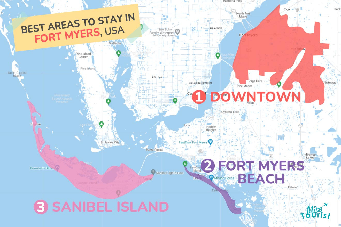 Where To Stay In Fort Myers → 3 Best Areas For Tourists with regard to Map of Hotels in Fort Myers Florida