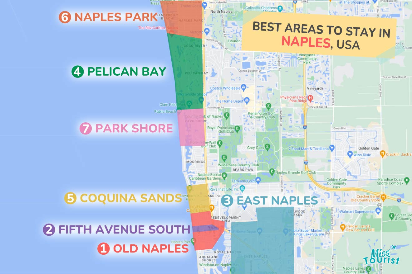 Where To Stay In Naples, Florida • 7 Incredible Areas pertaining to Show Map Of Naples Florida