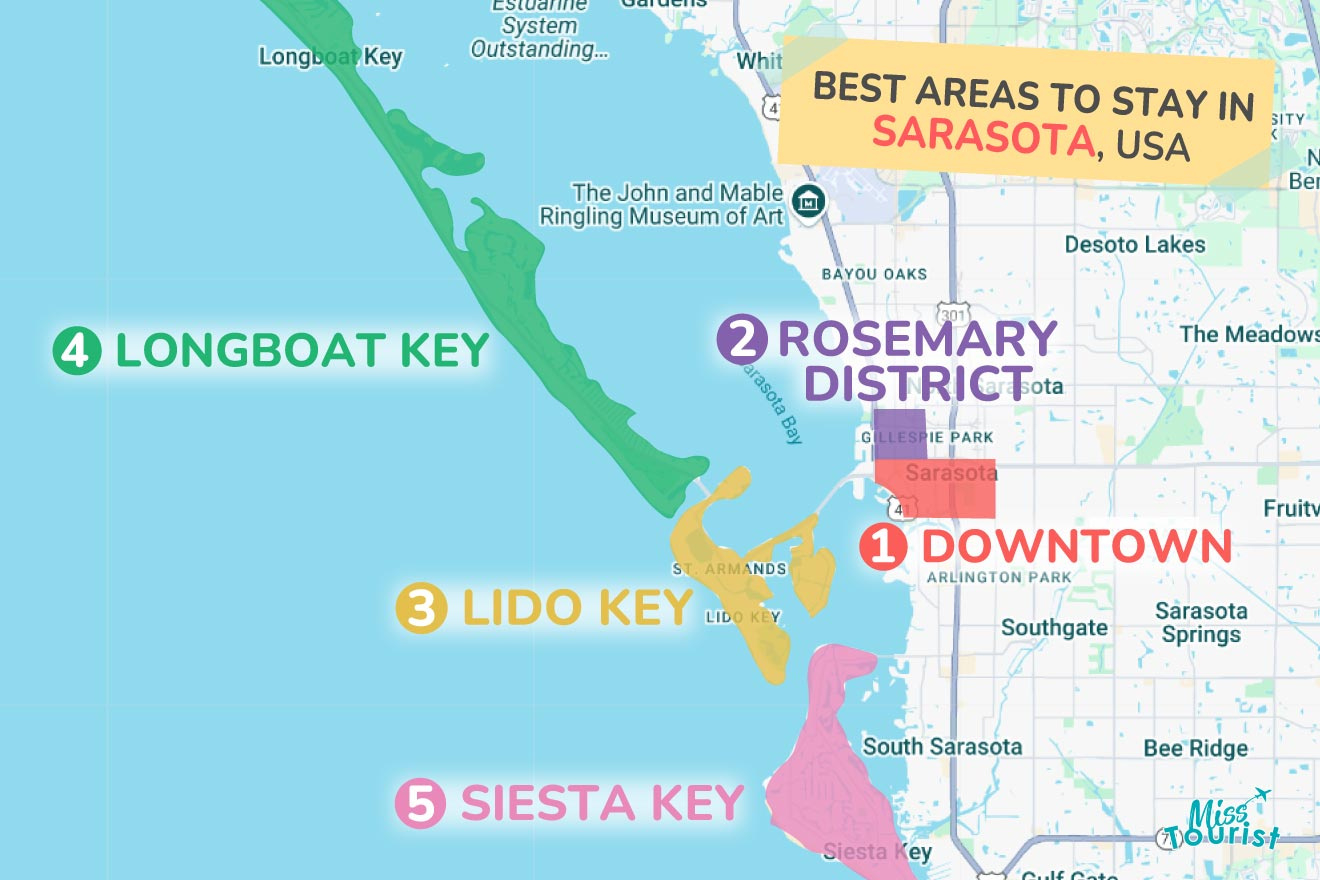 Where To Stay In Sarasota: 5 Top Neighborhoods + Hotels pertaining to Map of Hotels in Sarasota Florida