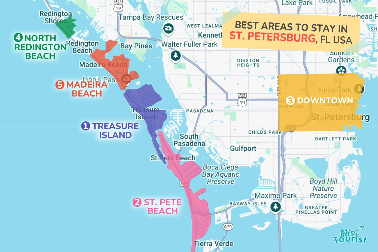 Where To Stay In St. Petersburg, Florida: 5 Top Areas (2024) with Map Of Hotels On St Pete Beach Florida