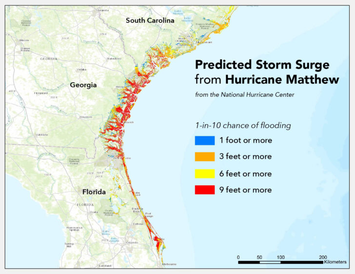 Map of Flooding in Jacksonville Florida