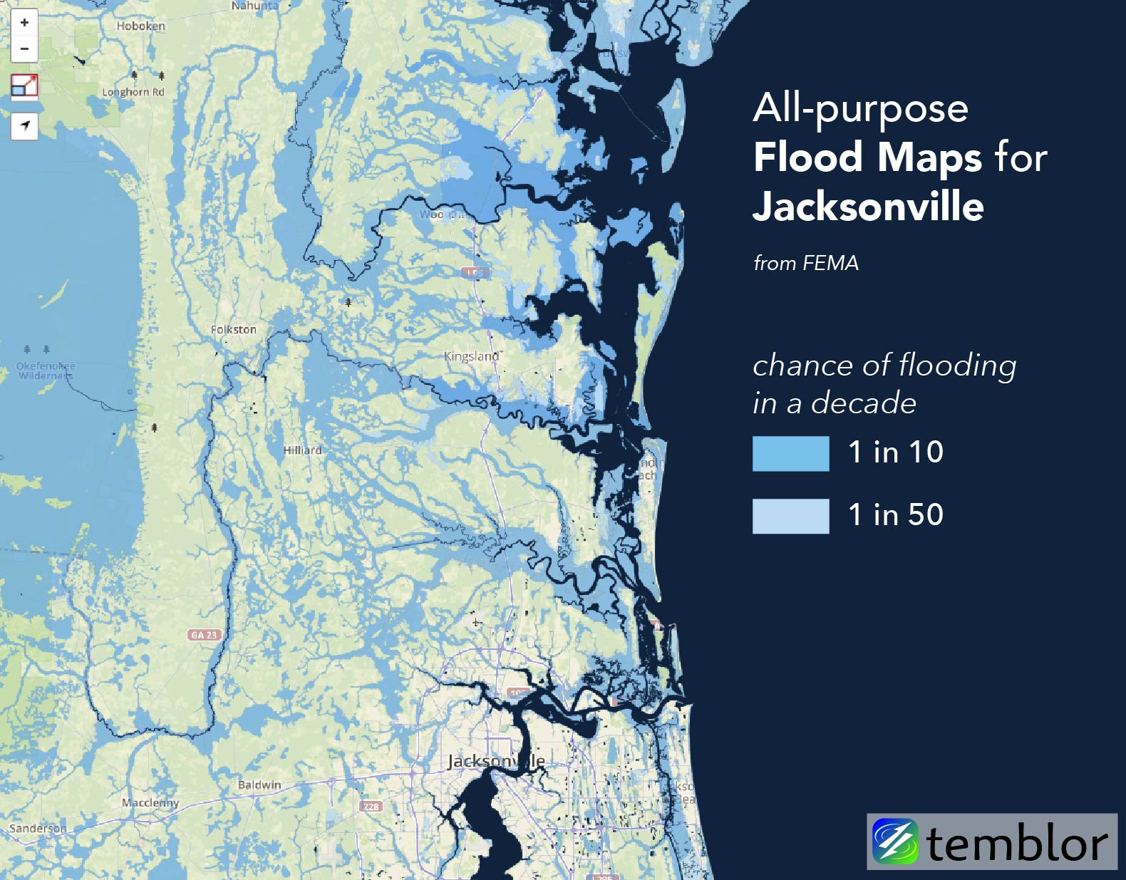 Where Will Hurricane Matthew Cause The Worst Flooding? - Temblor regarding Map Of Flooding In Jacksonville Florida