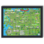 Whimsical Map Of Tarpon Spring Florida   Digital   Etsy.de Intended For Map Of Florida Tarpon Springs