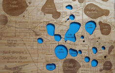 Winter Haven Chain Of Lakes Florida - Precision Laser Cut/Engraved in Map of Florida Winter Haven