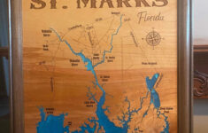Wood Lake Map, St. Marks Florida , Any Lake, Lake House Decor pertaining to Map Of St Marks Florida