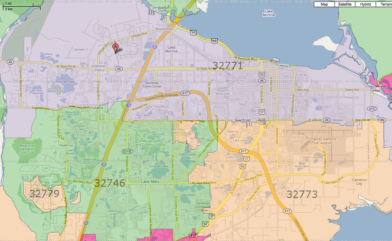 Zip Code Map Of Sanford And Lake Mary - Sanford 365 with Map of Florida Lake Mary