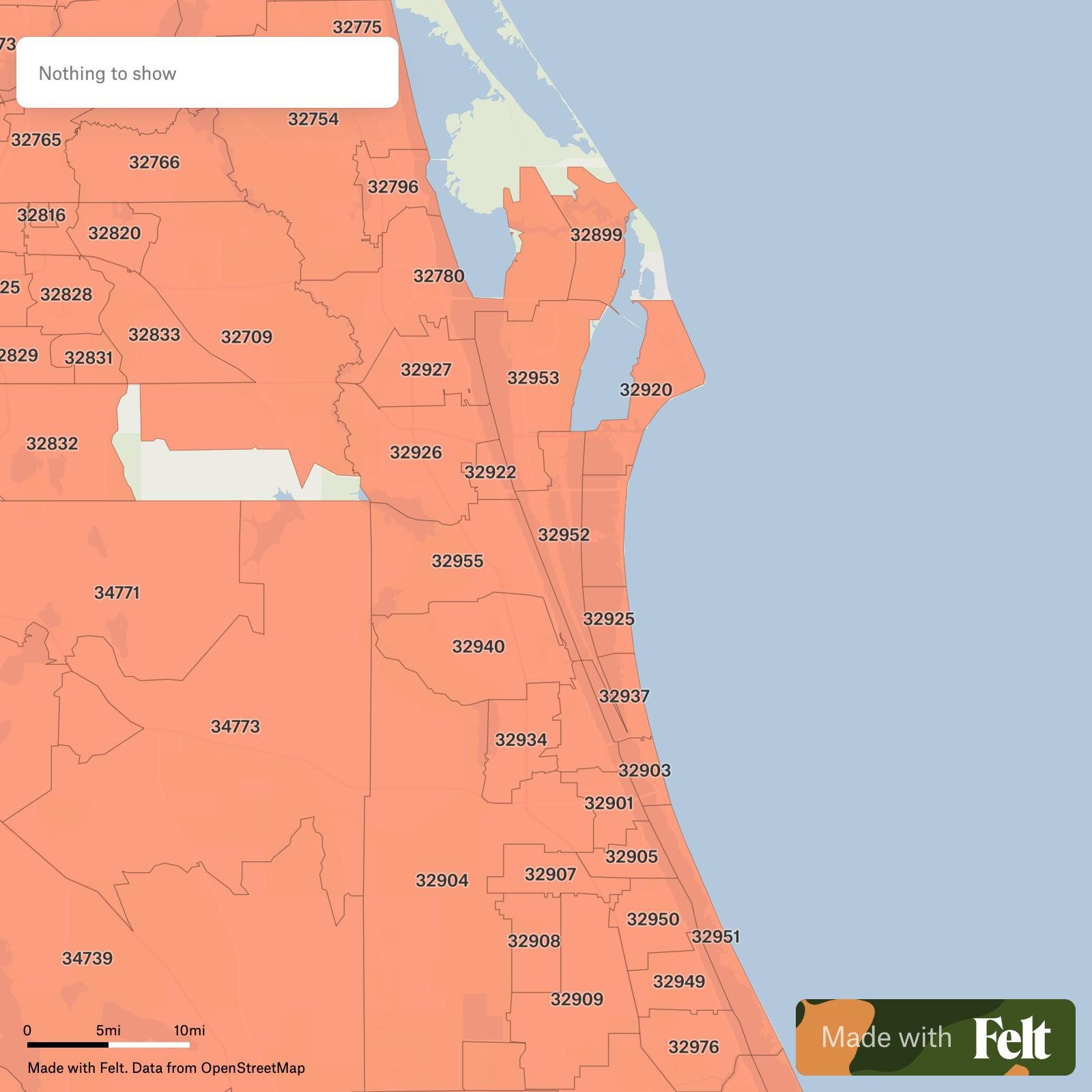 Zip Codes In Brevard County, Florida for Map of Brevard County Florida with Zip Codes