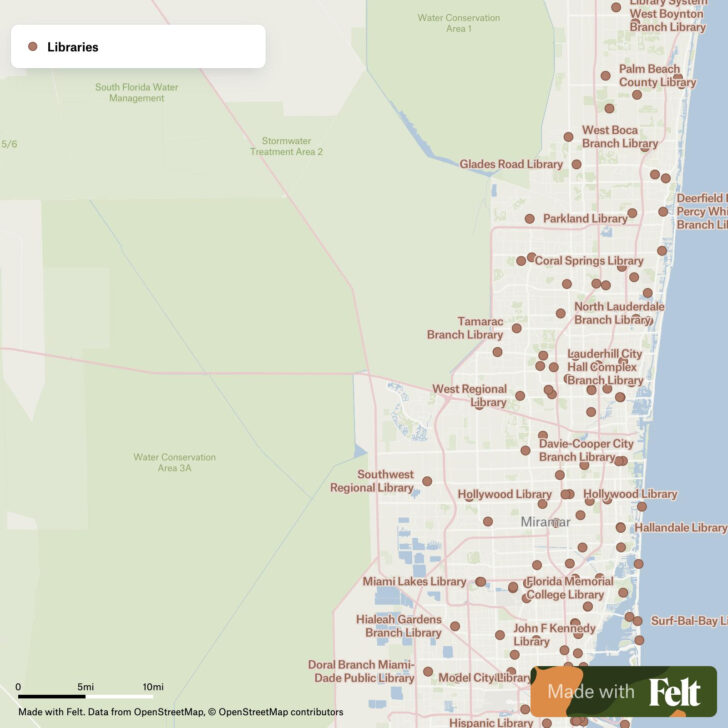 Map of Broward County in Florida