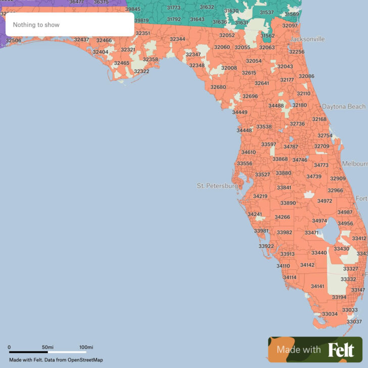 Map of Florida Area Codes