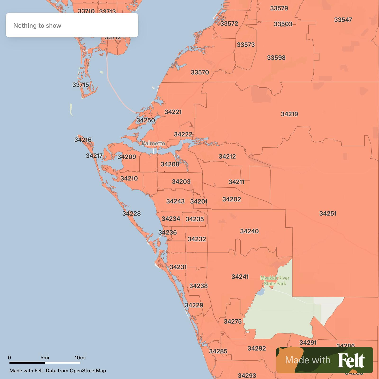 Zip Codes In Manatee County, Florida inside Zip Code Map of Bradenton Florida