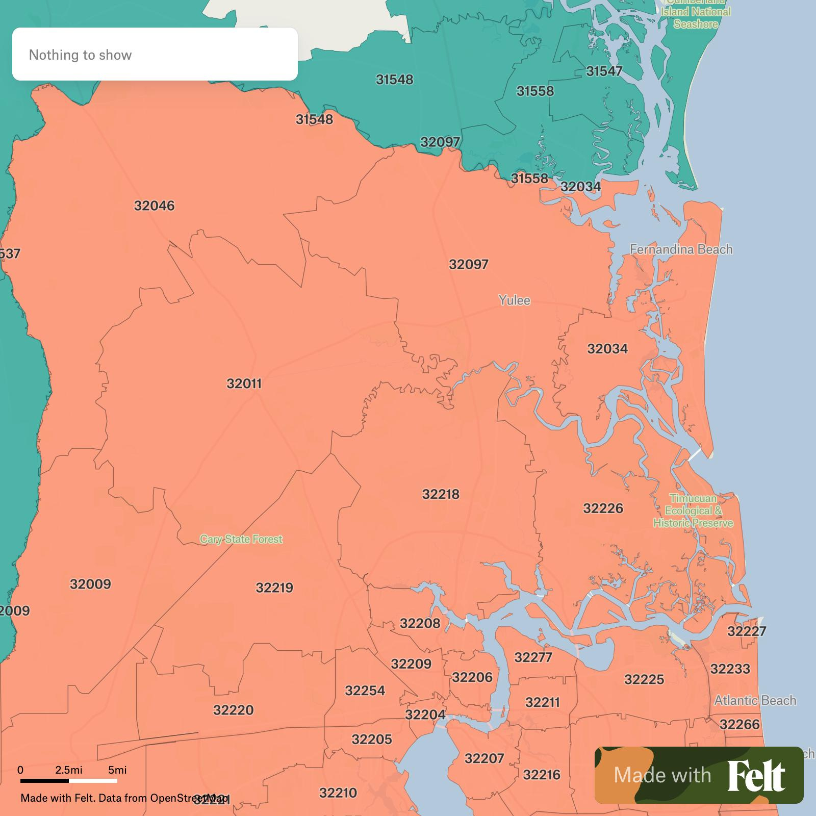 Zip Codes In Nassau County, Florida inside Map Of Nassau County Florida