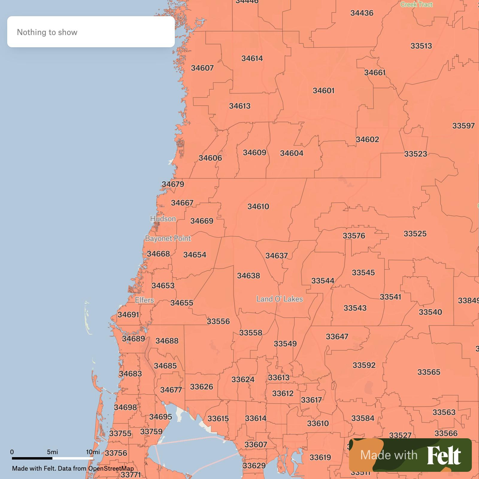 Zip Codes In Pasco County, Florida within County Map of Florida with Zip Codes