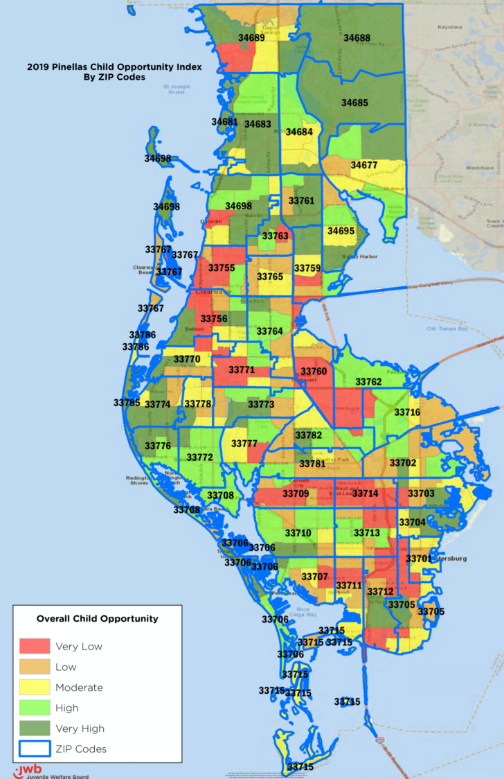 Zip Code Map of Pinellas County Florida